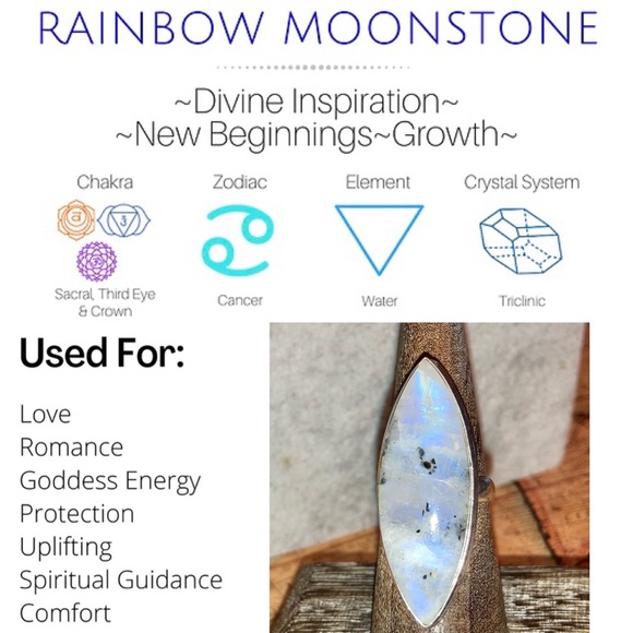 Radiant *•* Rainbow Moonstone Gemstone Handmade Ring